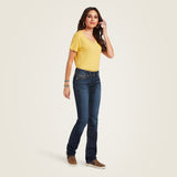 Ariat Women's R.E.A.L. Mid Rise  Octavia Straight Jean