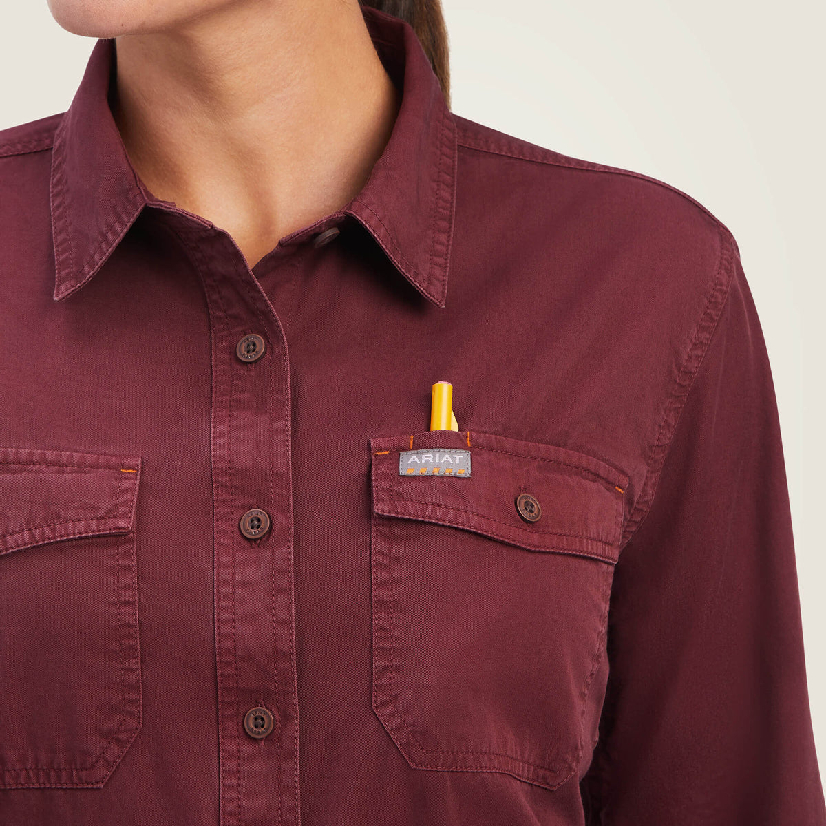 Ariat Women's Rebar Washed Twill   Work Shirt