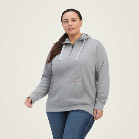 Ariat Women's Rebar Skill Set 1/2 Zip Hoodie - Heather Grey