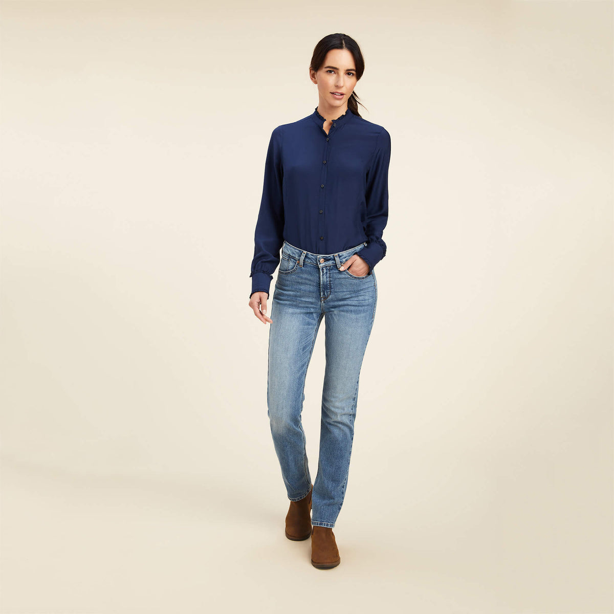 Ariat Women's Clarion Long Sleeve Blouse - Navy