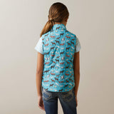 Ariat Youth Bella Insulated Reversible Vest - Mosaic Blue/Aqua Foam Herd Pri