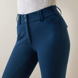 Ariat Women's Tri Factor Grip Full Seat Breech - White - Deep Petroleum
