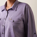 Ariat Women's Rebar Made Tough VentTEK DuraStretch Work Shirt - Corsican Blue Heather