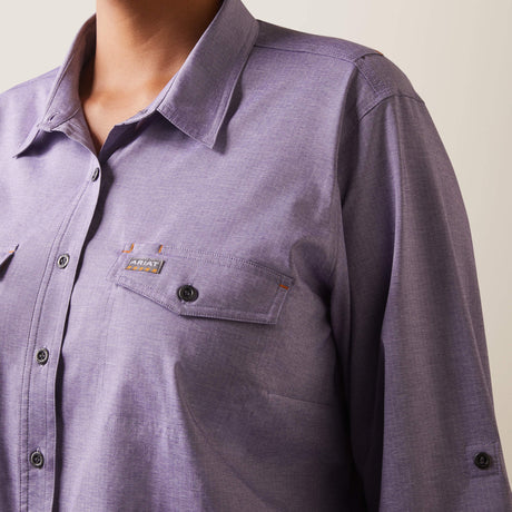 Ariat Women's Rebar Made Tough VentTEK DuraStretch Work Shirt - Corsican Blue Heather