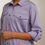 Ariat Women's Rebar Made Tough VentTEK DuraStretch Work Shirt - Corsican Blue Heather