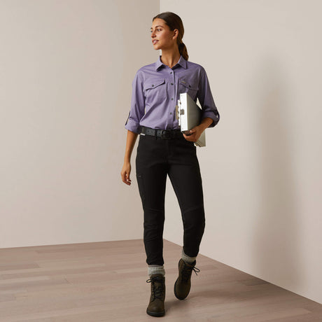 Ariat Women's Rebar Made Tough VentTEK DuraStretch Work Shirt - Corsican Blue Heather