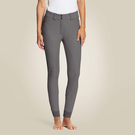 Ariat Women's Tri Factor Grip Full Seat Breech - White - Plum Grey