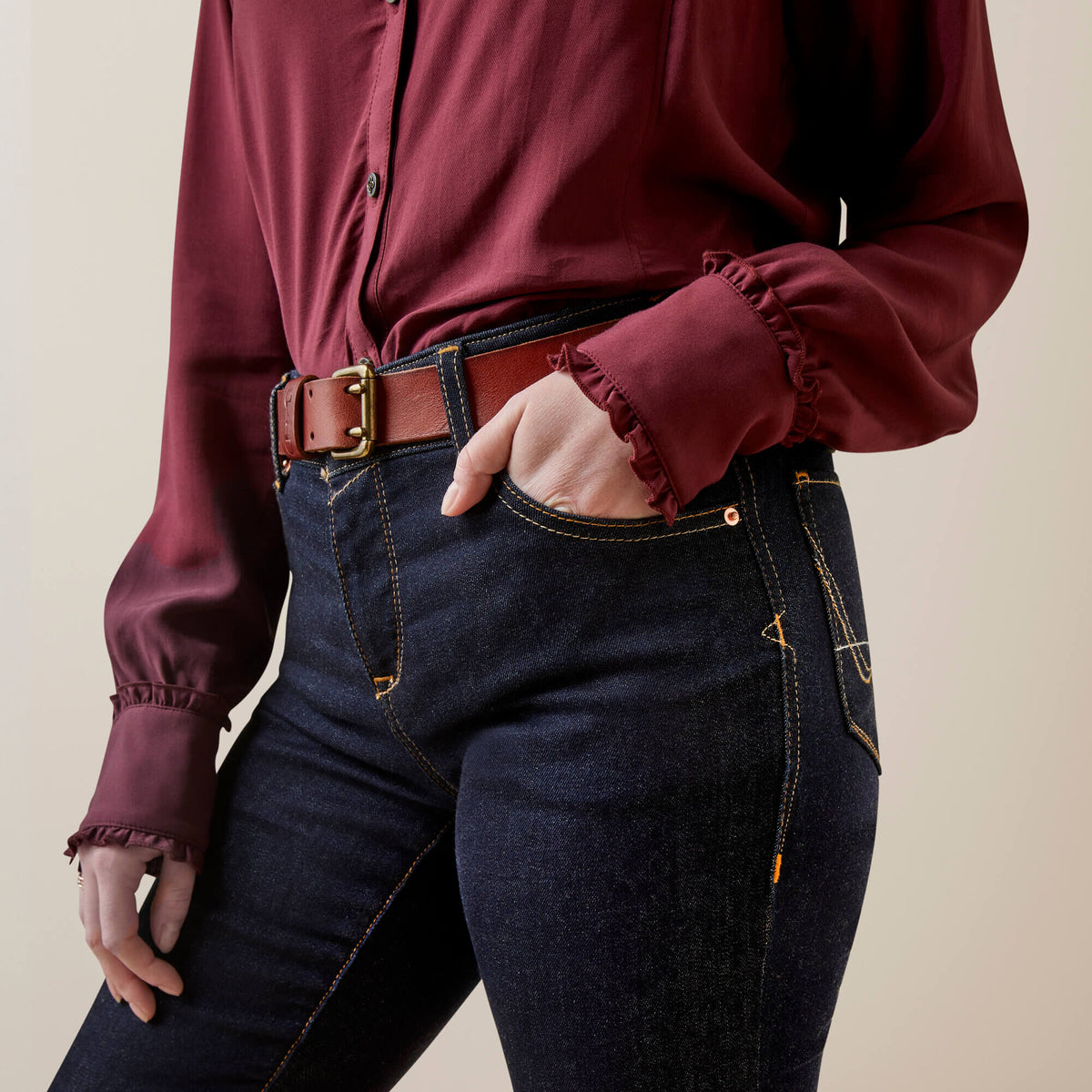 Ariat Women's Clarion Long Sleeve Blouse - Tawny Port