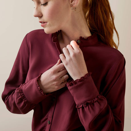 Ariat Women's Clarion Long Sleeve Blouse - Tawny Port