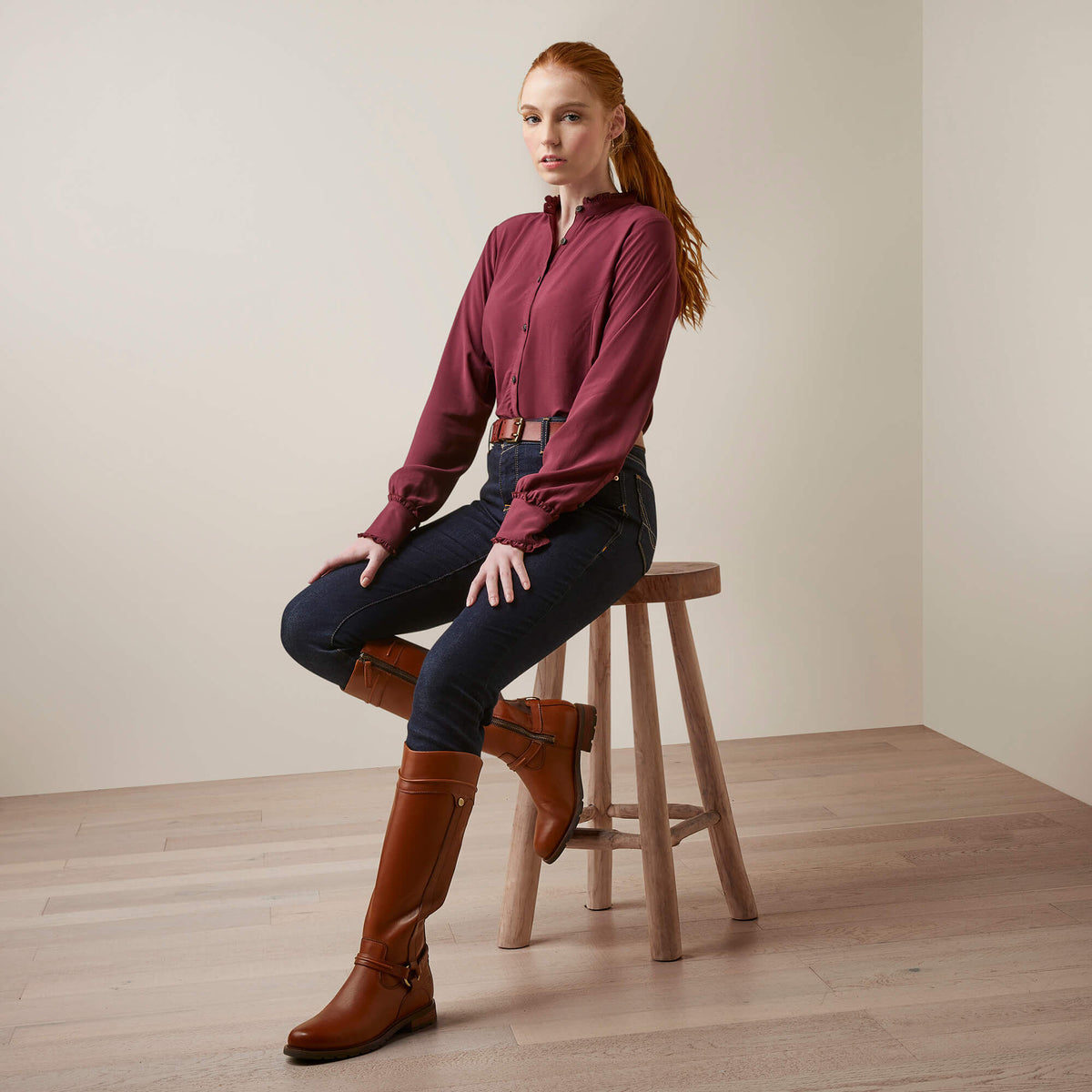 Ariat Women's Clarion Long Sleeve Blouse - Tawny Port