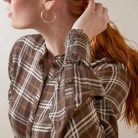 Ariat Women's Clarion Long Sleeve Blouse - Mole Plaid