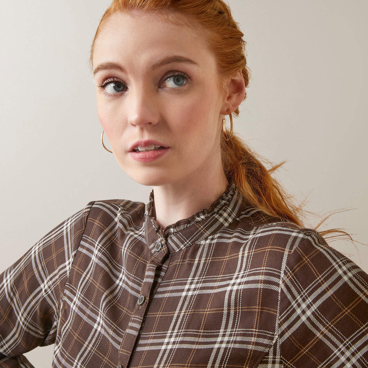 Ariat Women's Clarion Long Sleeve Blouse - Mole Plaid