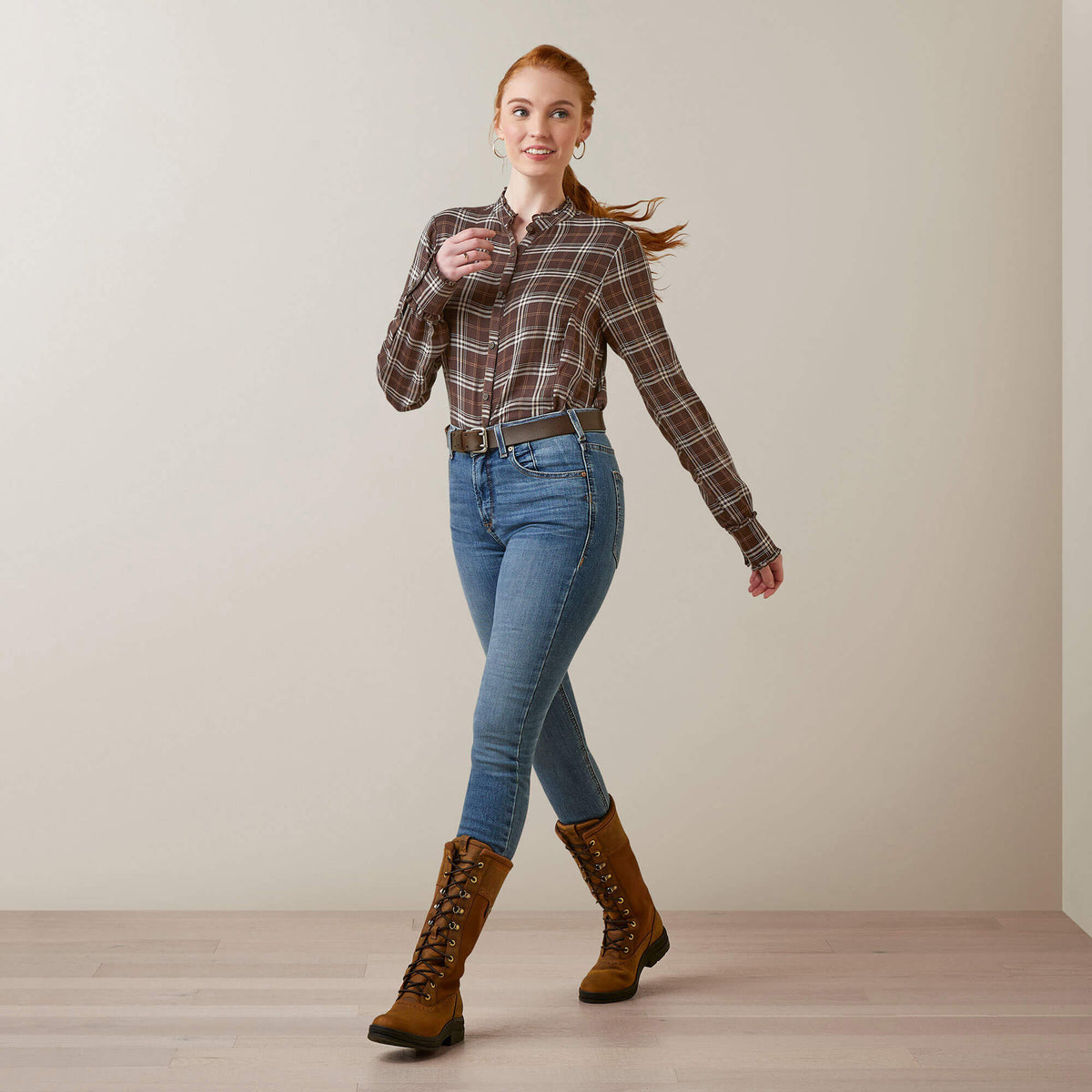 Ariat Women's Clarion Long Sleeve Blouse - Mole Plaid