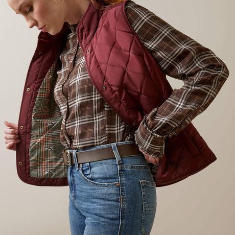 Ariat Women's Woodside Vest - Navy - Tawny Port