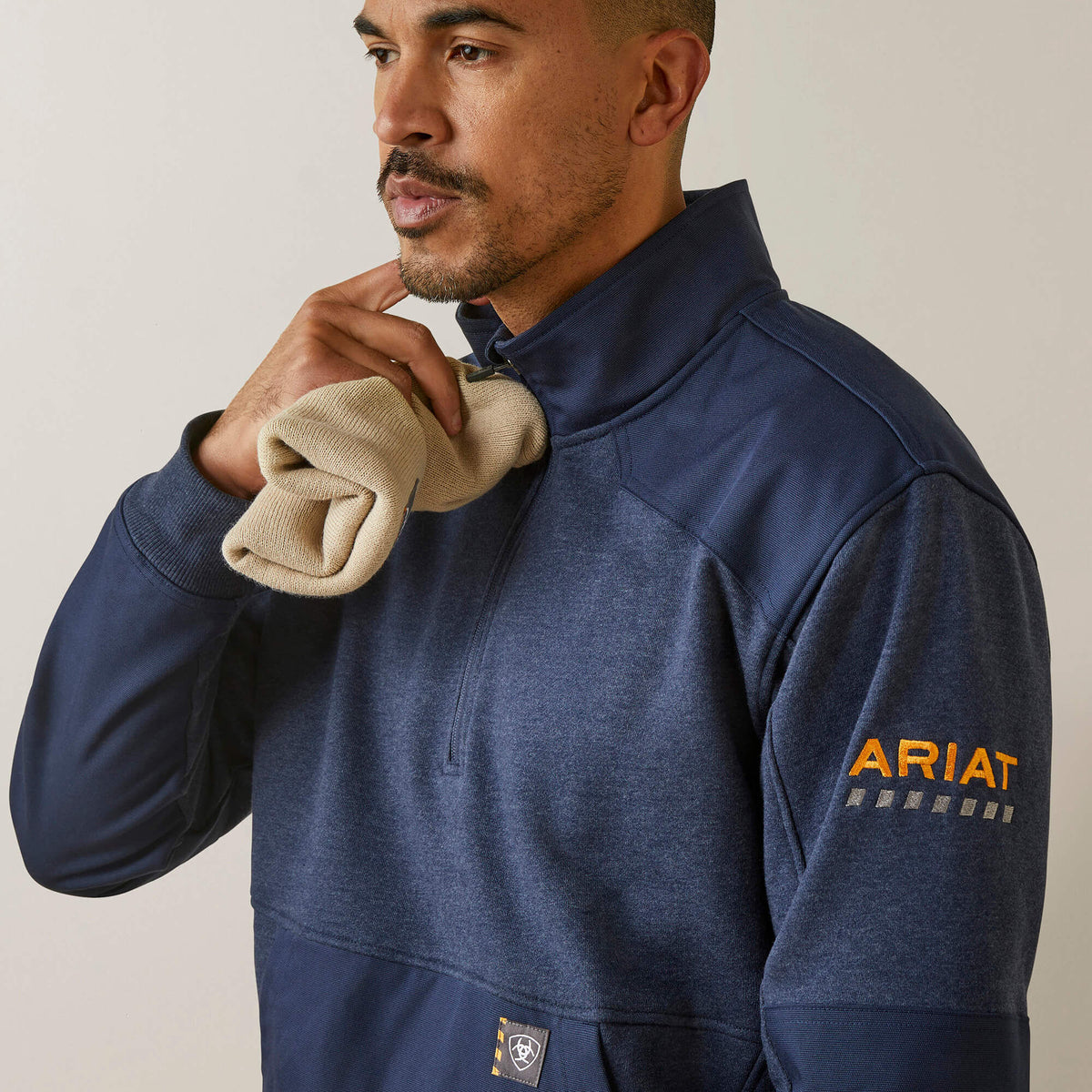 Ariat Men's Rebar Workman DuraCanvas Sweatshirt - Black/ Black - Navy Heather/Navy