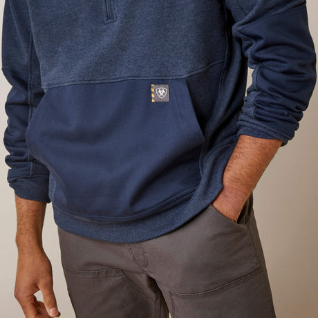 Ariat Men's Rebar Workman DuraCanvas Sweatshirt - Black/ Black - Navy Heather/Navy