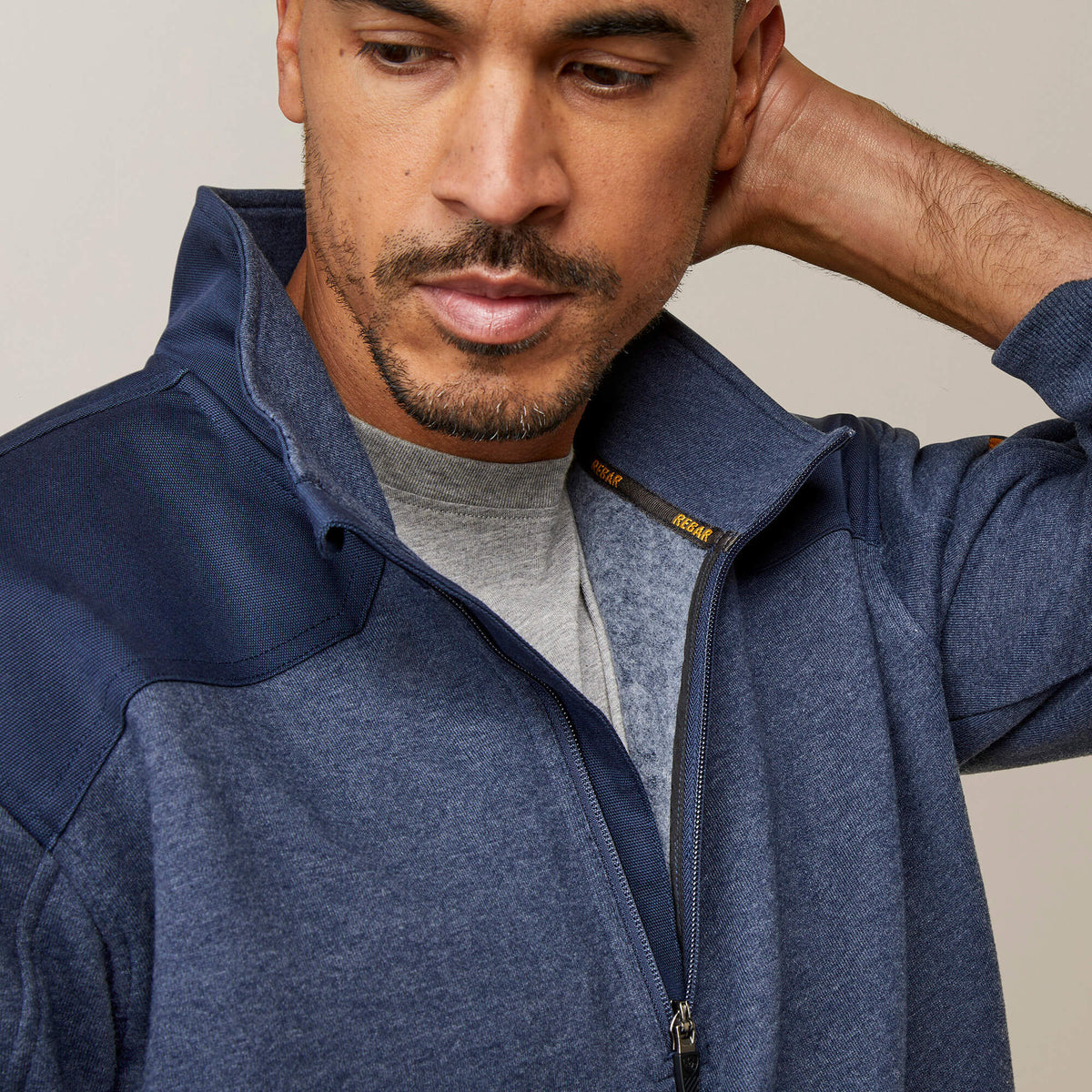 Ariat Men's Rebar Workman DuraCanvas Sweatshirt - Black/ Black - Navy Heather/Navy