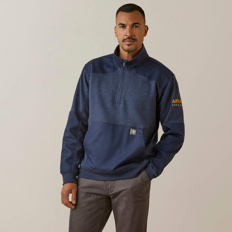 Ariat Men's Rebar Workman DuraCanvas Sweatshirt - Black/ Black - Navy Heather/Navy