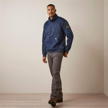 Ariat Men's Rebar Workman DuraCanvas Sweatshirt - Black/ Black - Navy Heather/Navy