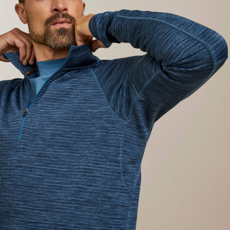 Ariat Men's Rebar Gridwork Baselayer 1/4 Zip Watch Window T-Shirt