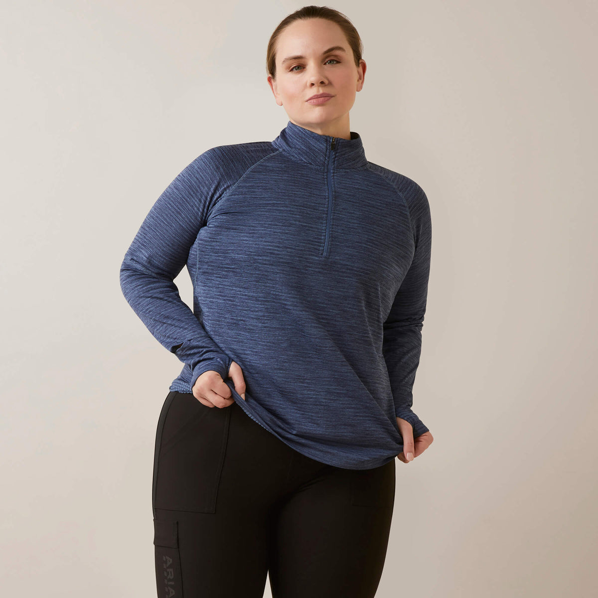 Ariat Women's Rebar Gridwork Baselayer 1/4 Zip Watch Window T-Shirt