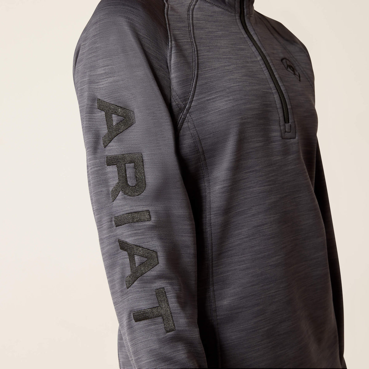 Ariat Youth TEK Team 1/2 Zip Sweatshirt - Navy Heather - Ebony Grey