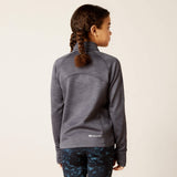 Ariat Youth TEK Team 1/2 Zip Sweatshirt - Navy Heather - Ebony Grey