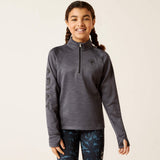 Ariat Youth TEK Team 1/2 Zip Sweatshirt - Navy Heather - Ebony Grey