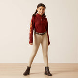 Ariat Youth TEK Team 1/2 Zip Sweatshirt - Navy Heather - Fired Brick