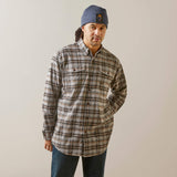 Ariat Men's Rebar Flannel DuraStretch Long Sleeve Work Shirt - Alloy Plaid