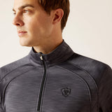 Ariat Men's Tek Team 1/2 Zip Sweatshirt - Navy Heather - Ebony Grey
