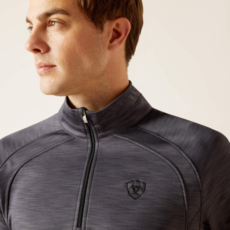 Ariat Men's Tek Team 1/2 Zip Sweatshirt - Navy Heather - Ebony Grey