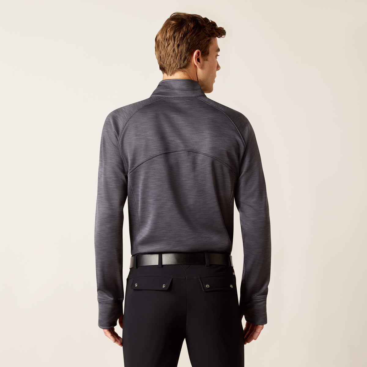 Ariat Men's Tek Team 1/2 Zip Sweatshirt - Navy Heather - Ebony Grey