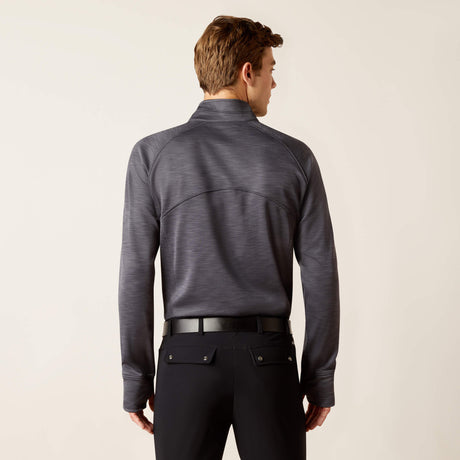 Ariat Men's Tek Team 1/2 Zip Sweatshirt - Navy Heather - Ebony Grey