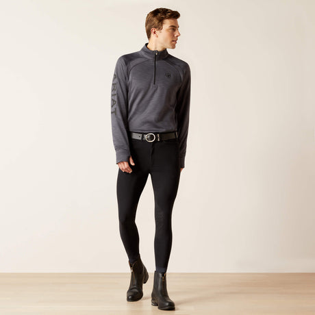 Ariat Men's Tek Team 1/2 Zip Sweatshirt - Navy Heather - Ebony Grey