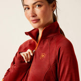 Ariat Women's Tek Team 1/2 Zip Sweatshirt - Navy Heather - Fired Brick