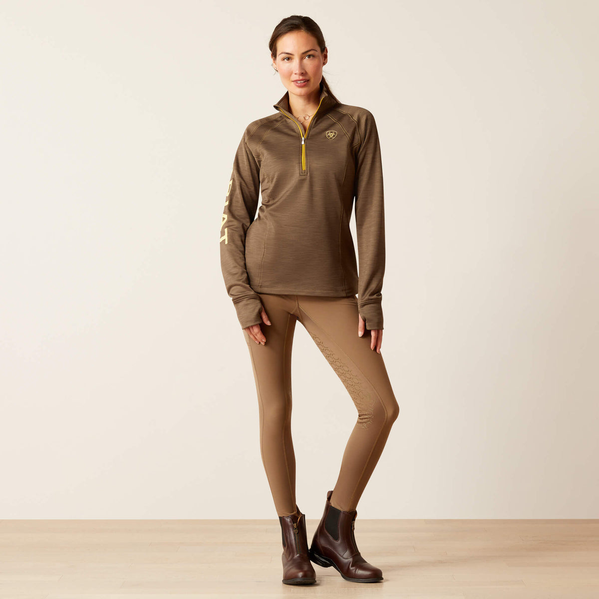 Ariat Women's Tek Team 1/2 Zip Sweatshirt - Navy Heather - Canteen