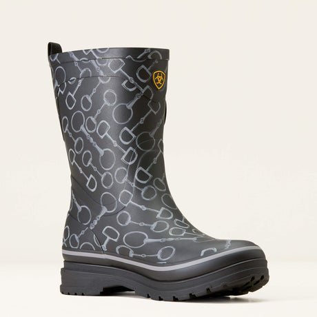 Ariat Women's Kelmarsh Mid Rubber Boot - Black Bit Print