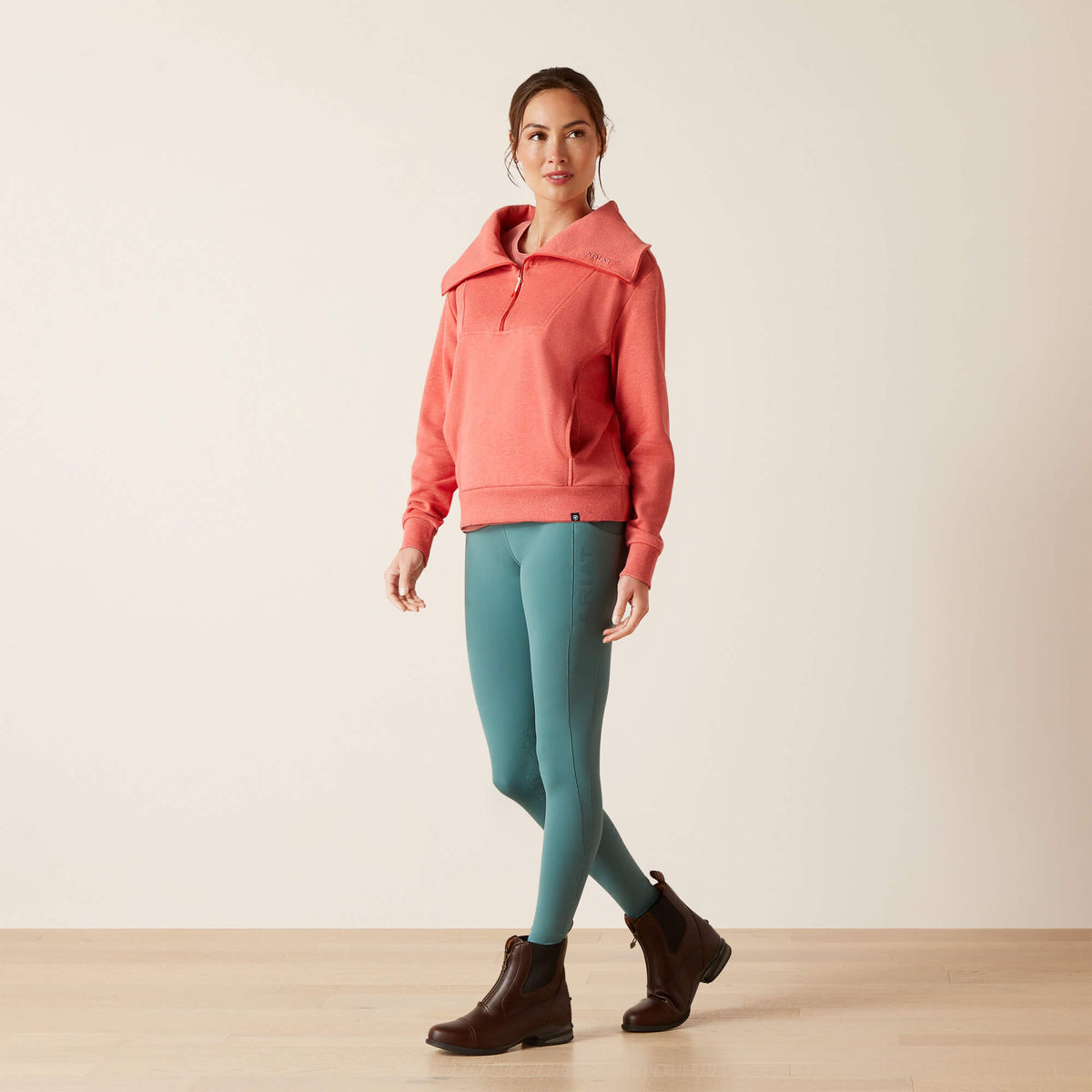 Ariat Women's Fern 1/2 Zip Sweatshirt - Heather Baked Apple