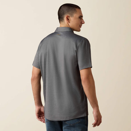 Ariat Men's Rebar Foreman Short Sleeves Polo Shirt - Navy - Charcoal Heather