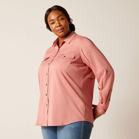 Ariat Women's Rebar Made Tough VentTEK DuraStretch Work Shirt - Jester Red Heather