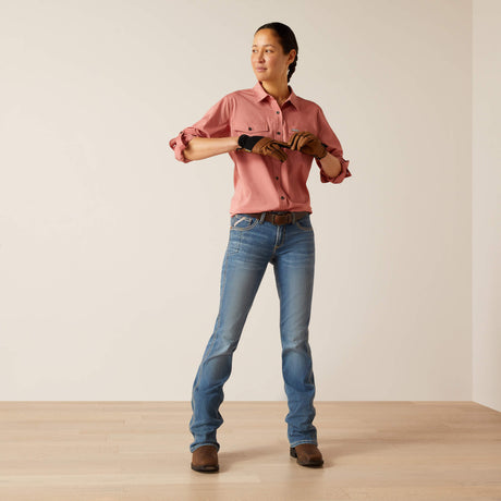 Ariat Women's Rebar Made Tough VentTEK DuraStretch Work Shirt - Jester Red Heather