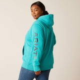Ariat Women's Rebar Workman Graphic Hoodie - Latigo Bay Heather/Dark Slate