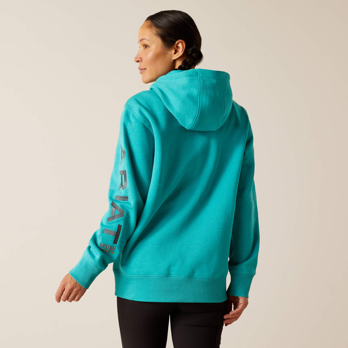 Ariat Women's Rebar Workman Graphic Hoodie - Latigo Bay Heather/Dark Slate