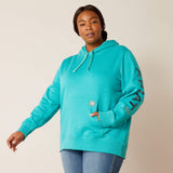 Ariat Women's Rebar Workman Graphic Hoodie - Latigo Bay Heather/Dark Slate