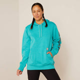 Ariat Women's Rebar Workman Graphic Hoodie - Latigo Bay Heather/Dark Slate