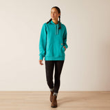 Ariat Women's Rebar Workman Graphic Hoodie - Latigo Bay Heather/Dark Slate