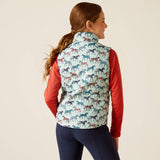 Ariat Youth Bella Insulated Reversible Vest - Painted Ponies/Brittany Blue