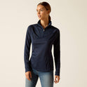 Ariat Women's Sunstopper 3.0 1/4 Zip Baselayer - Navy Dot