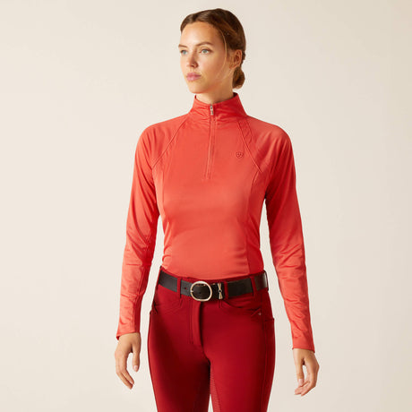 Ariat Women's Sunstopper 3.0 1/4 Zip Baselayer - Baked Apple